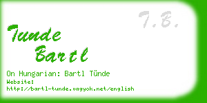 tunde bartl business card
